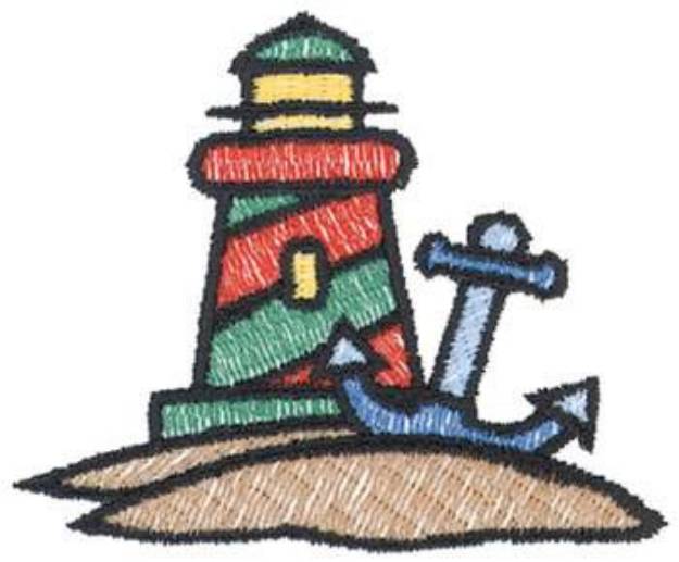 Picture of Lighthouse & Anchor Machine Embroidery Design