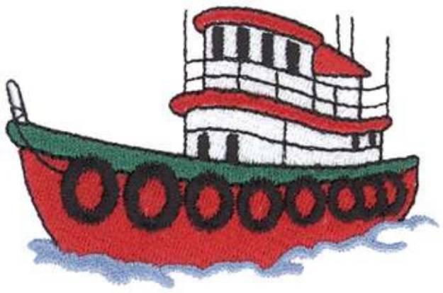 Picture of Tug Boat Machine Embroidery Design