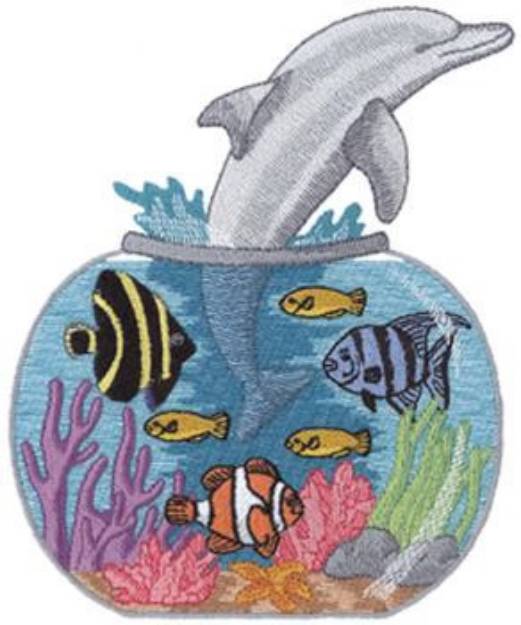 Picture of Dolphin Scene Machine Embroidery Design