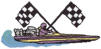 Race Boat Machine Embroidery Design