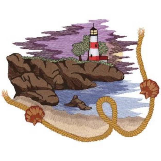 Picture of Lighthouse Scene Machine Embroidery Design