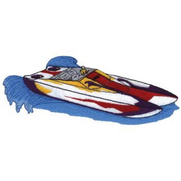 Picture of Power Boat Machine Embroidery Design