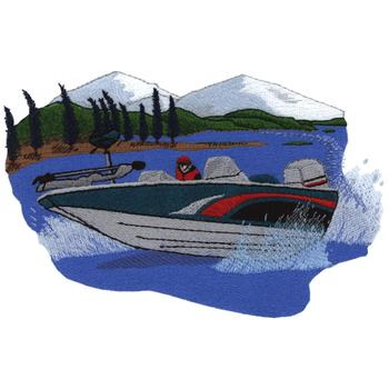 Boating Scene Machine Embroidery Design