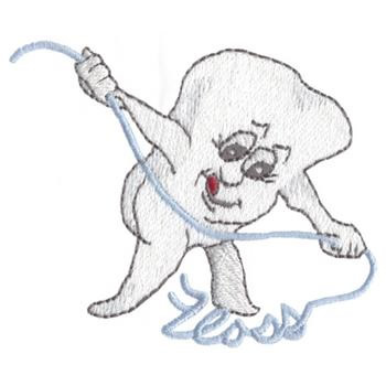 Flossing Tooth Machine Embroidery Design
