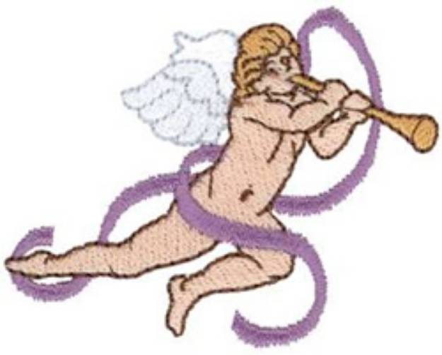 Picture of Cherub With Horn Machine Embroidery Design