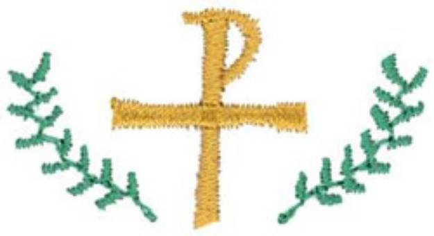 Picture of Cross & Leaves Machine Embroidery Design