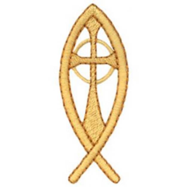 Picture of Cross In Fish Machine Embroidery Design