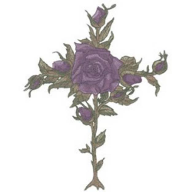 Picture of Rose Cross Machine Embroidery Design