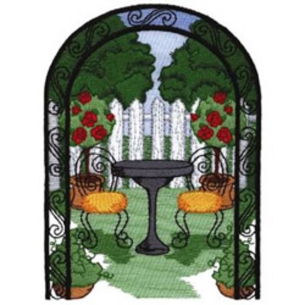 Picture of Garden Table Machine Embroidery Design