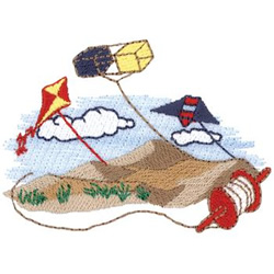 Flying Kites Machine Embroidery Design