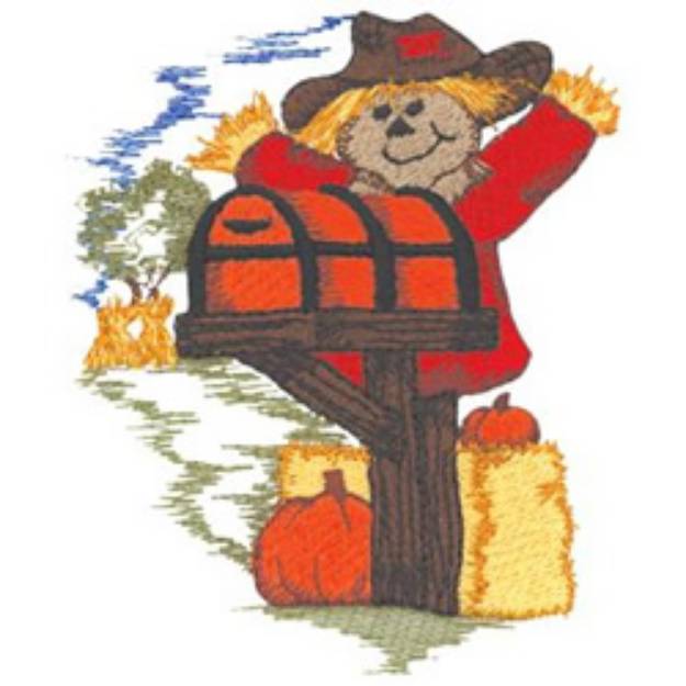 Picture of Scarecrow Mailbox Machine Embroidery Design