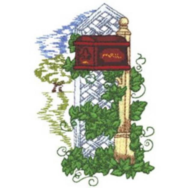 Picture of Trellis Mailbox Machine Embroidery Design