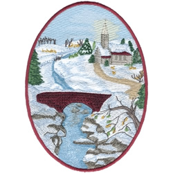 Winter Church Machine Embroidery Design