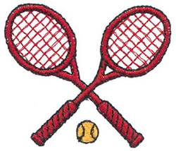 Tennis Racquets Machine Embroidery Design