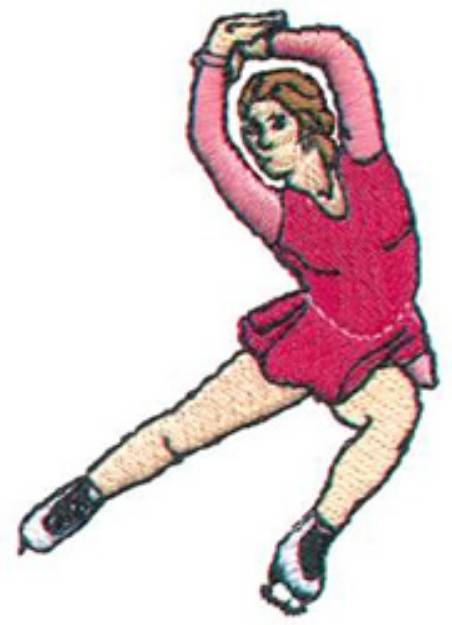 Picture of Female Figure Skater Machine Embroidery Design