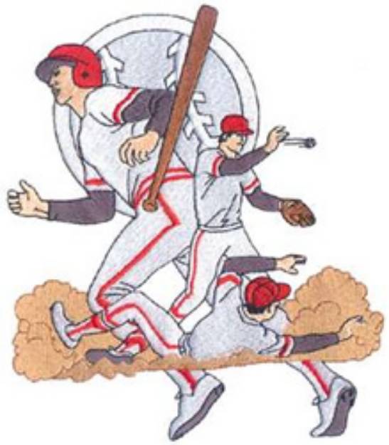 Picture of Baseball Scene Machine Embroidery Design