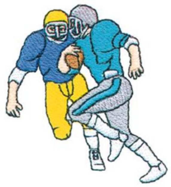 Picture of Football Players Machine Embroidery Design