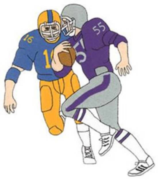 Picture of Football Players Machine Embroidery Design