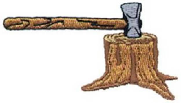 Picture of Axe & Stump Machine Embroidery Design