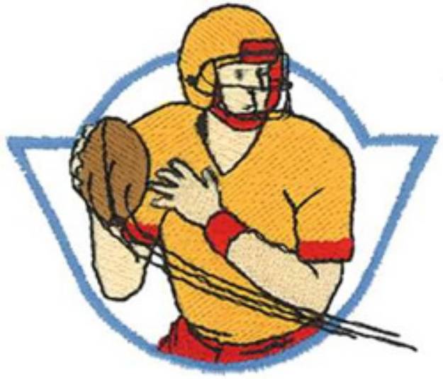 Picture of Football Quarterback Machine Embroidery Design