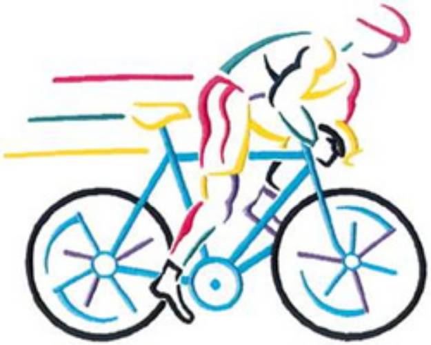 Picture of Bicyclist Machine Embroidery Design