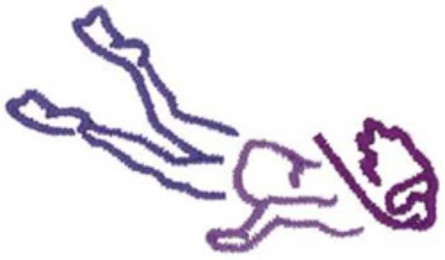 Picture of Snorkeler Outline Machine Embroidery Design