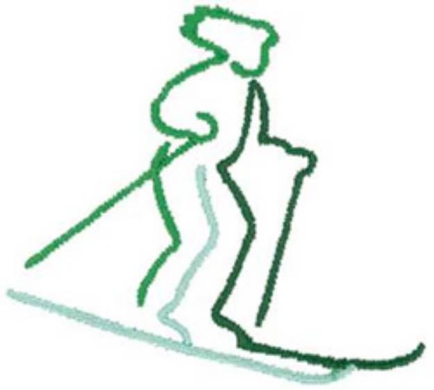 Picture of Skiing Outline Machine Embroidery Design