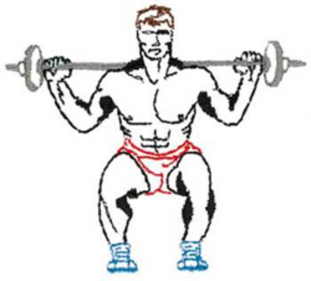 Picture of Weightlifter Outline Machine Embroidery Design