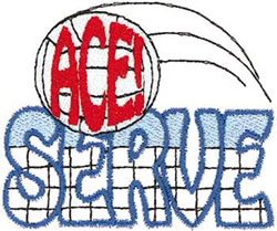Ace Serve Machine Embroidery Design