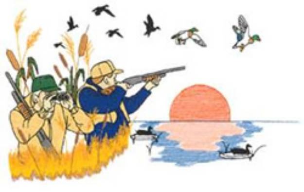 Picture of Duck Hunting Machine Embroidery Design