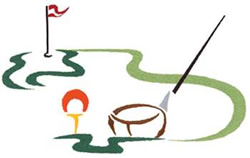 Abstract Golf Scene Machine Embroidery Design