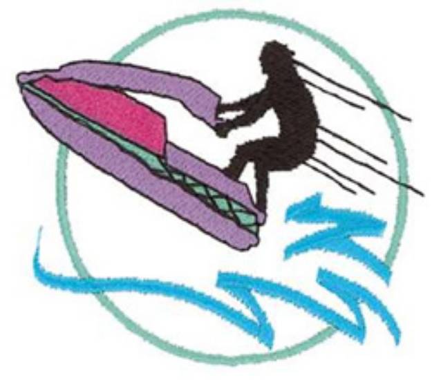 Picture of Jet Skier Jumping Machine Embroidery Design