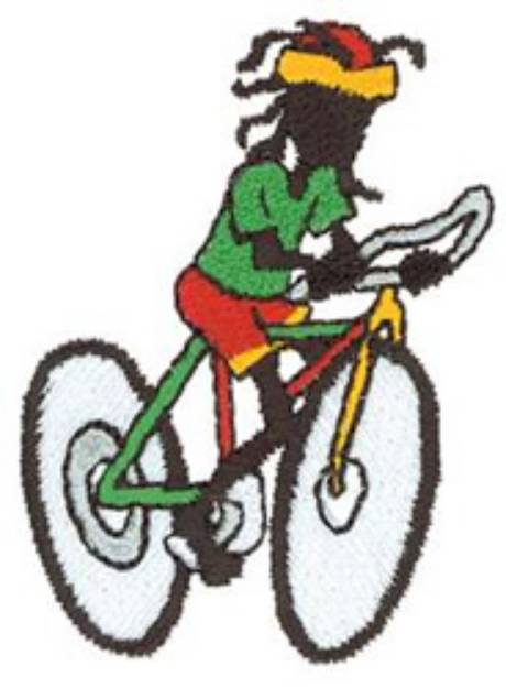 Picture of Rasta Bicyclist Machine Embroidery Design