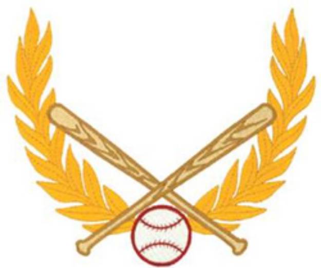 Picture of Baseball Wreath Machine Embroidery Design