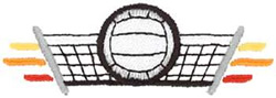 Volleyball Logo Machine Embroidery Design
