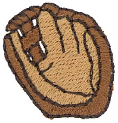 1" Baseball Glove Machine Embroidery Design
