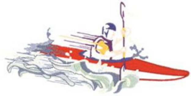 Picture of Kayaker Machine Embroidery Design