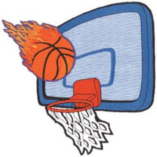 Picture of Flaming Basketball Machine Embroidery Design