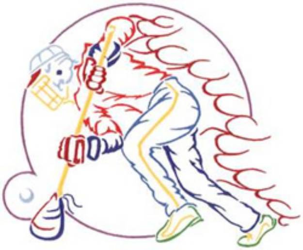 Picture of Lacrosse Player Machine Embroidery Design