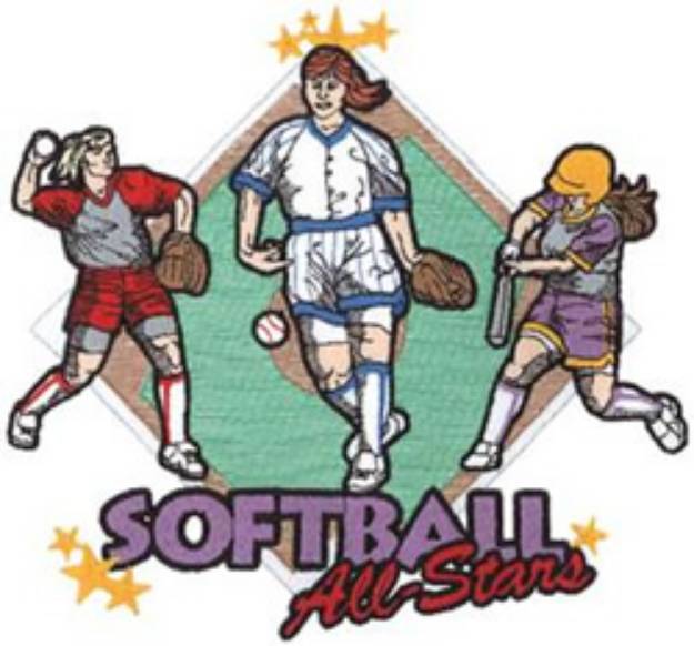 Picture of All Stars Machine Embroidery Design