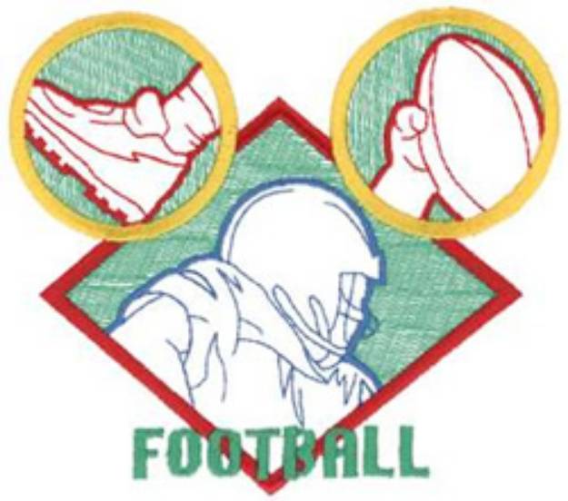 Picture of Football Scenes Machine Embroidery Design