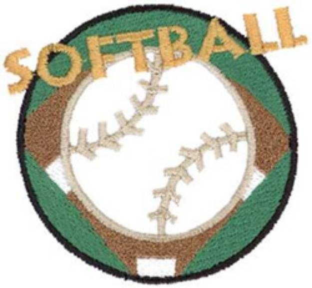 Picture of Softball Machine Embroidery Design