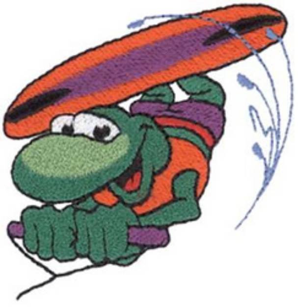Picture of Wakeboard Frog Machine Embroidery Design