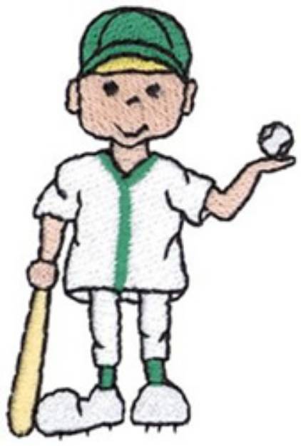 Picture of Baseball Boy Machine Embroidery Design