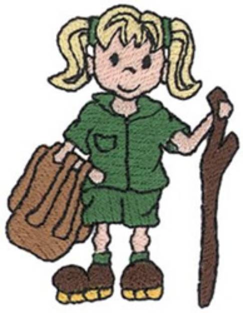 Picture of Hiker Girl Machine Embroidery Design