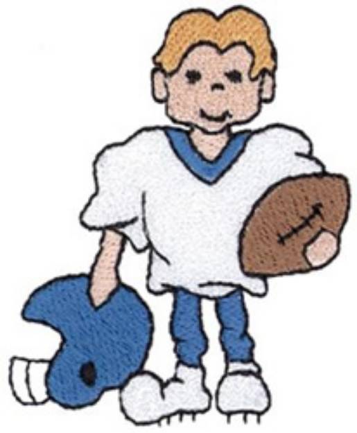 Picture of Football Boy Machine Embroidery Design