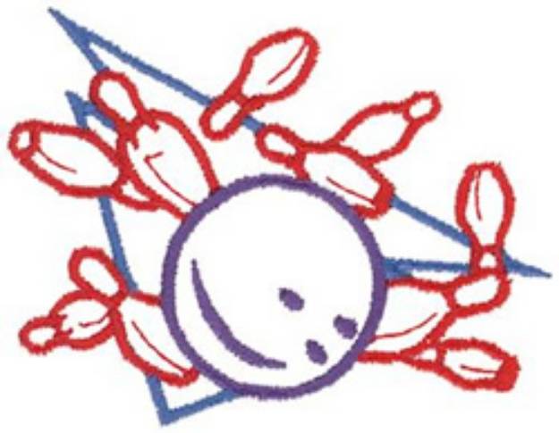 Picture of Bowling Outline Machine Embroidery Design