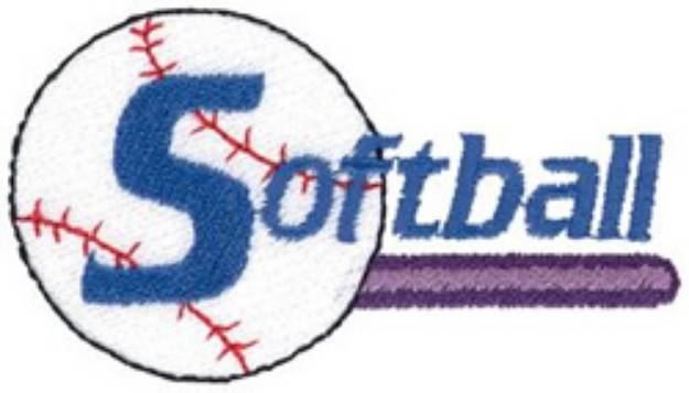 Picture of Softball Logo Machine Embroidery Design