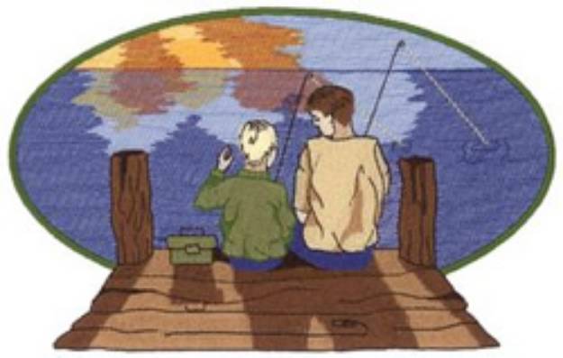 Picture of Sunset Fishing Machine Embroidery Design