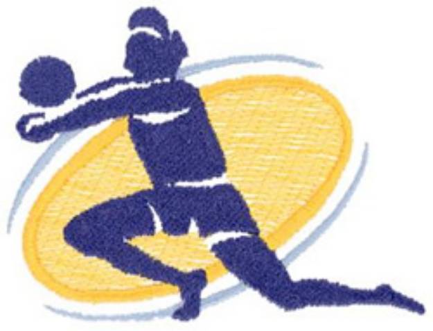 Picture of Volleyball Silhouette Machine Embroidery Design